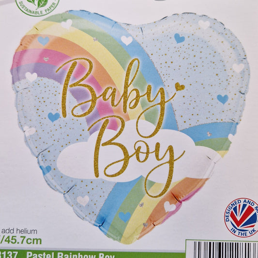 Baby Boy Heart Helium Balloon