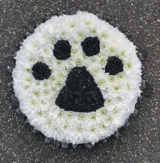 Paw Print Funeral Wreath